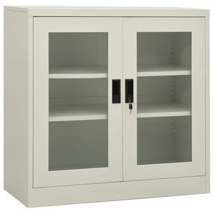 Dulap de birou, gri deschis, 90x40x90 cm, otel