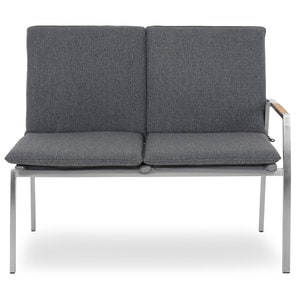 Canapea 2 locuri brat stanga terasa COLLODI 111.5 x 63 x 92.5 cm, gri