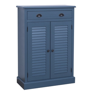 Comoda living Shutter, lemn masiv, 85 x 37 x 120 cm, albastru