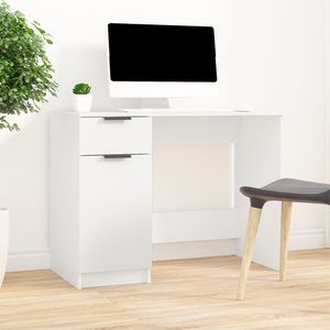 Birou, alb, 100x50x75 cm, lemn prelucrat