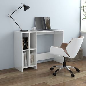 Birou Notebook, alb extralucios, 102,5x35x75 cm, PAL, sol-808347