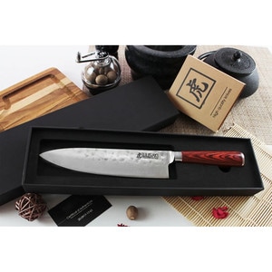 Cutit Chef Japonez, Lama din Otel X50, 20 cm, Manere Pakkawood, Cutie Cadou