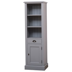 Dulap baie cu 1 usa, 1 sertar, 2 rafturi, culoare gri inchis P042, 100% lemn masiv