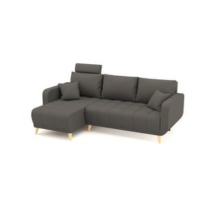 Coltar extensibil, reversibil LIDYA Grey de 3 locuri, 230 x 140 x 90 cm