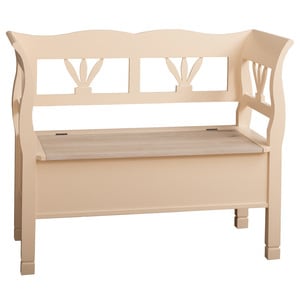Banca mica, blat stejar, culoare top natural P063, culoare corp galben P025, dublu color, lemn masiv 