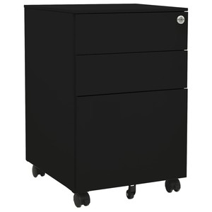 Dulap dosare mobil, negru, 39x45x60 cm, otel
