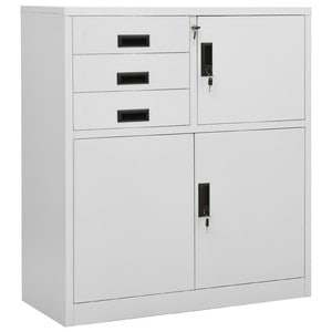 Dulap de birou, gri deschis, 90x40x102 cm, otel