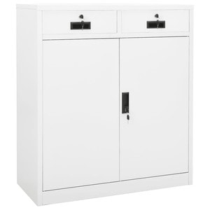 Dulap de birou, alb, 90x40x102 cm, otel