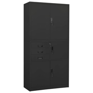 Dulap de birou, antracit, 90x40x180 cm, otel