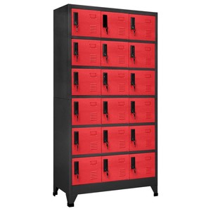 Fiset, antracit si rosu, 90x40x180 cm, otel
