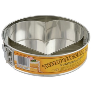 Forma tort 24cm cu forma inima, baza detasabila, 2 piese, SNB