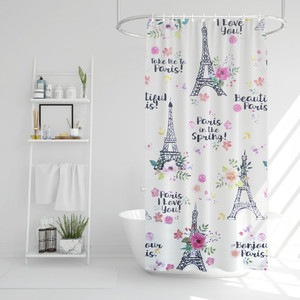 Perdea de dus model Turnul Eiffel, 180 x 180 cm