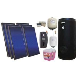 Pachet solar, presurizat, 6x panou plan Sunsystem P SL FP 2.0, Boiler cu 2 serpentine Fornello SOL 500 LT 2S, controller, vas expansiune solar, vas expansiune sanitar, grup pompare Fornello, aerisitor 1/2, antigel