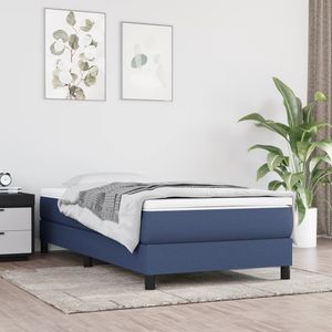 Pat box spring saltea, albastru, 100x200 cm, textil