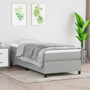 Pat box spring saltea, gri deschis, 100x200 cm, textil