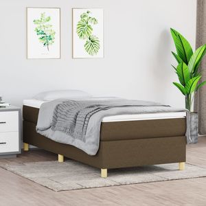 Pat box spring saltea, maro inchis, 100x200 cm, textil