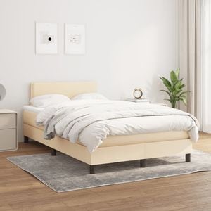 Pat box spring saltea, crem, 120x200 cm, textil
