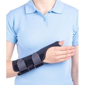 Orteza de police fixa Triamed UNOFIX PLUS, Negru, Drept