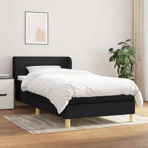 Pat box spring saltea, negru, 80x200 cm, textil