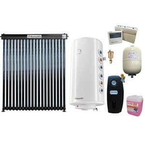 Pachet sistem solar presurizat, panou Fornello 20 Tuburi Heat Pipe, Boiler cu 2 serpentine Fornello Optima GCV7/4S 150 l, controller, vas expansiune, grup pompare, aerisitor 1/2, antigel