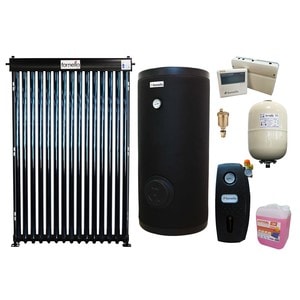 Pachet sistem solar presurizat, panou Fornello 15 Tuburi Heat Pipe, Grup pompare, Boiler cu 2 serpentine FORNELLO SOL 150 LT 2S, Controller, Vas expansiune, Aerisitor 1/2, Antigel