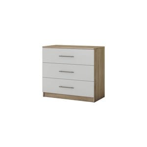 Comoda dormitor Beta, PAL, 90 x 42.5 x 82 cm, sonoma-alb