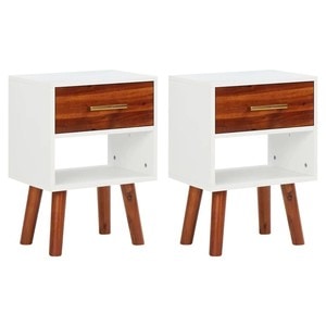 Noptiere, 2 buc., 40x30x57 cm, lemn masiv de acacia