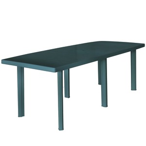 Masa de gradina, verde, 210 x 96 x 72 cm, plastic