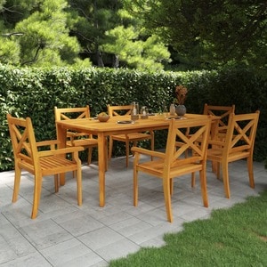 Masa de gradina, 200x100x75 cm, lemn masiv de acacia
