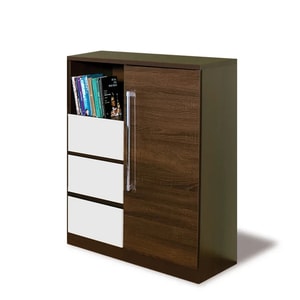 Comoda dormitor Dome DY3, PAL, 85 x 42 x 105 cm, wenge-alb