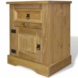 Noptiera din lemn de pin mexican, colectie Corona, 53x39x67 cm