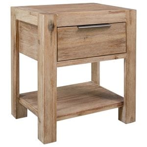 Noptiera cu sertar, 40x30x48 cm, lemn masiv de acacia