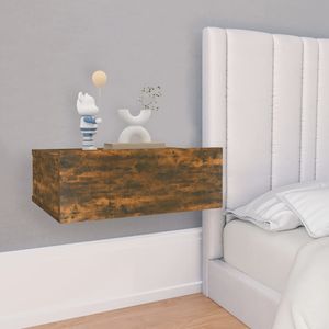 Noptiera plutitoare, stejar fumuriu, 40x30x15 cm lemn prelucrat