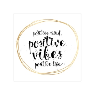 Tablou canvas 4Decor, Positive vibes, 50x50cm, DE0059