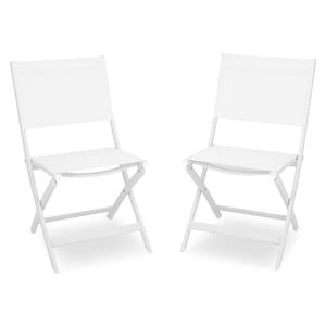 Set 2 scaune pliabile gradina/terasa BREEZE L.63 l.50 H.88 alb