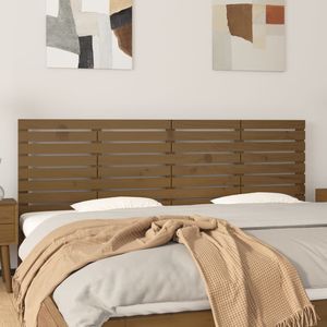 Tablie de pat pentru perete, maro miere, 206x3x63 cm, lemn pin