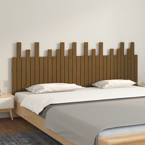 Tablie de pat pentru perete, maro miere, 204x3x80 cm, lemn pin