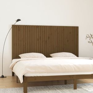 Tablie de pat pentru perete, maro miere, 204x3x110 cm, lemn pin