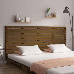 Tablie de pat pentru perete maro miere, 166x3x91,5 cm, lemn pin