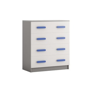 Comoda dormitor Didi, PAL, 80 x 40 x 93 cm, alb-albastru
