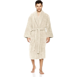 Halat de baie Quasar & Co., 550 g/mp, hotel quality, unisex, 100% bumbac, L/XL, crem