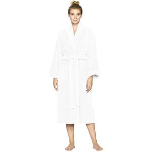 Halat de baie Quasar & Co., 550 g/mp, hotel quality, unisex, 100% bumbac, S/M, alb