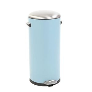 Cos de gunoi cu pedala EKO, Belle Deluxe, 921730B, capacitate 30 litri, deschidere/inchidere silentioasa a capacului, ergonomic, otel inoxidabil, rezistent la amprente, bleu