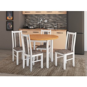Set masa si scaune bucatarie, Poli2 Bialy, 5 piese, alb