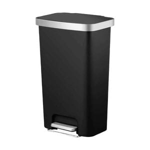 Cos de gunoi cu pedala EKO, Hana, 626645, capacitate 45 litri, capac cu strat anti-bacterian, silentios, ergonomic, roti pentru transport, negru