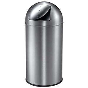 Cos de gunoi push EKO, 405550, Pushcan, capacitate 40 litri, 1 compartiment detasabil cu maner, ergonomic, corp din otel inoxidabil, inox