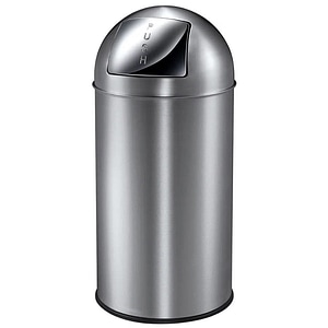 Cos de gunoi push EKO, 405550, Pushcan, capacitate 40 litri, 1 compartiment detasabil cu maner, ergonomic, corp din otel inoxidabil, inox