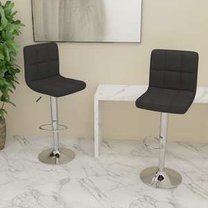Scaune de bar, 2 buc., negru, material textil