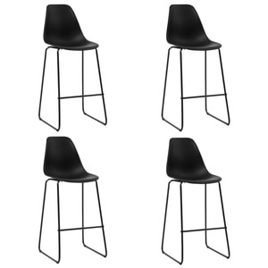 Scaune de bar, 4 buc., negru, plastic