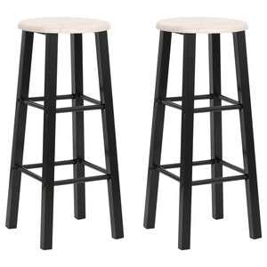 Scaune de bar, 2 buc., negru, MDF